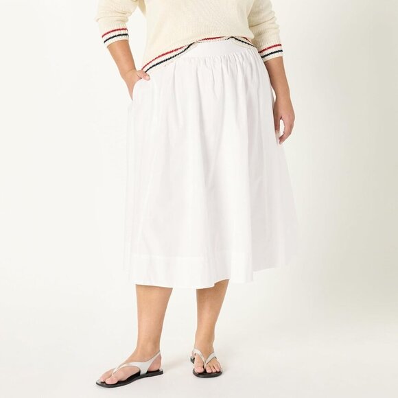 Women's Arlo Voluminous Cotton Poplin Midi Skirt - Picture 5 of 7